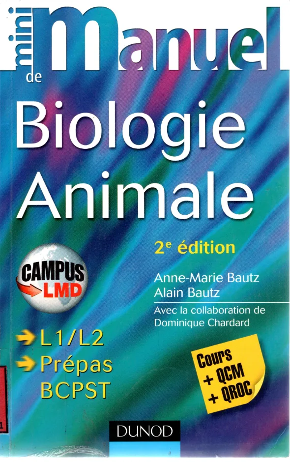 Couverture de Mini manuel de Biologie Animale