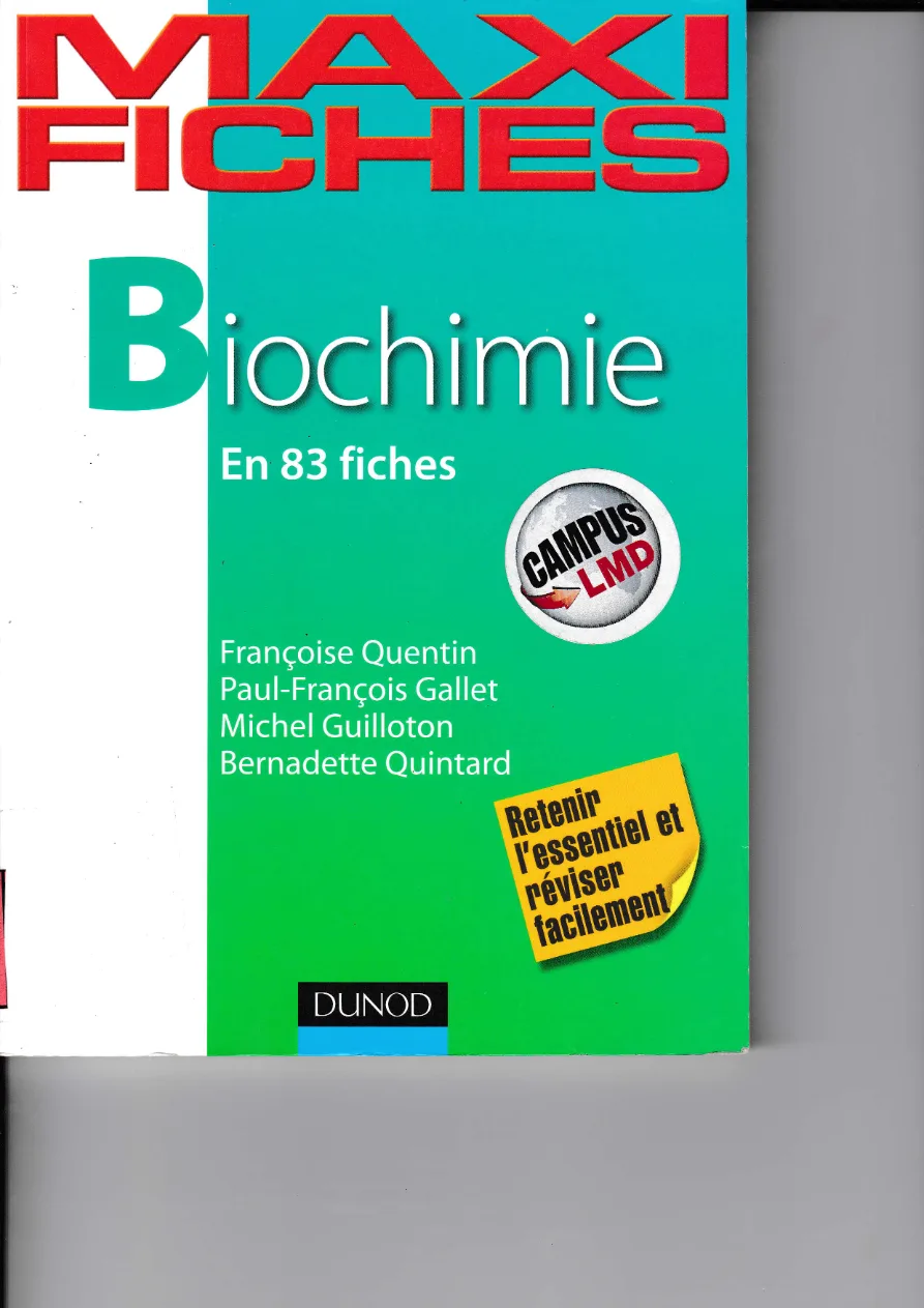 Couverture de MAXI FICHES ,Biochimie en 83 fiches