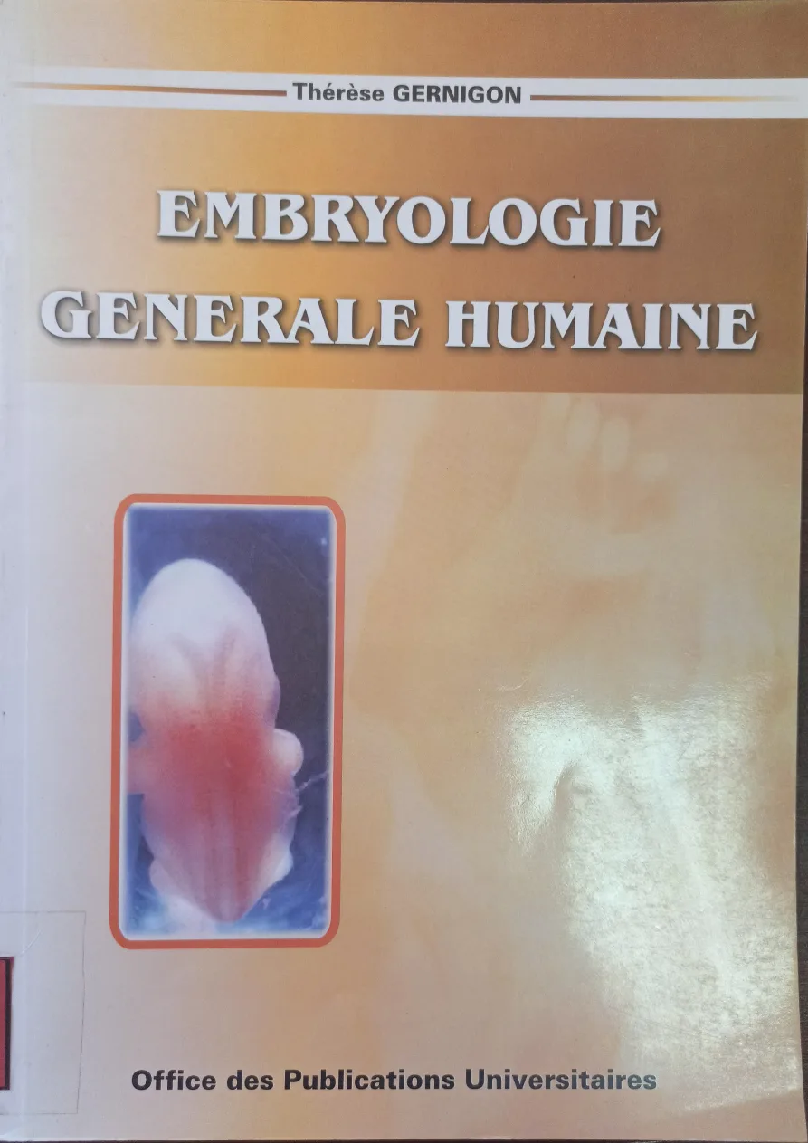 Couverture de Embryologie generale