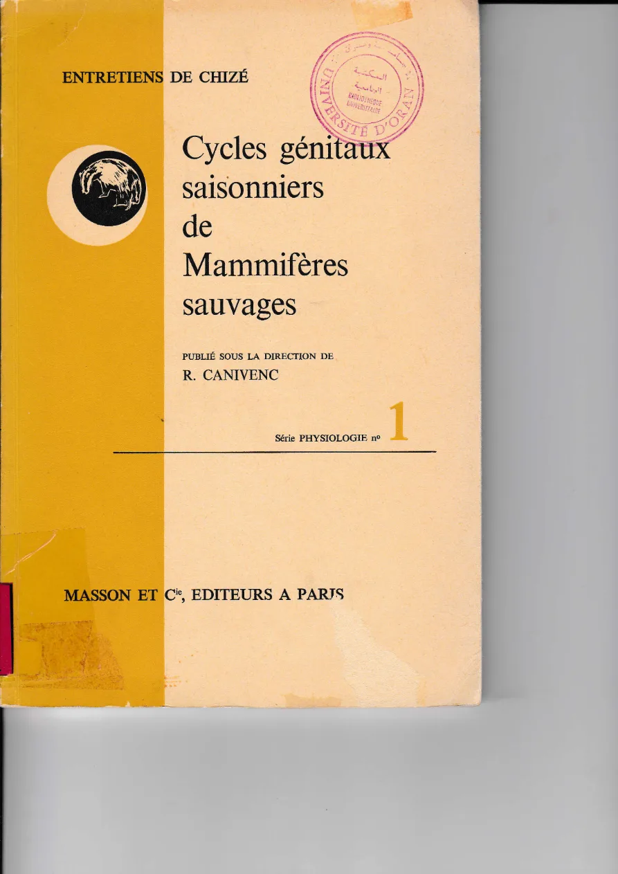 Couverture de Cycles génitaux saisonniers de mammifères sauvages