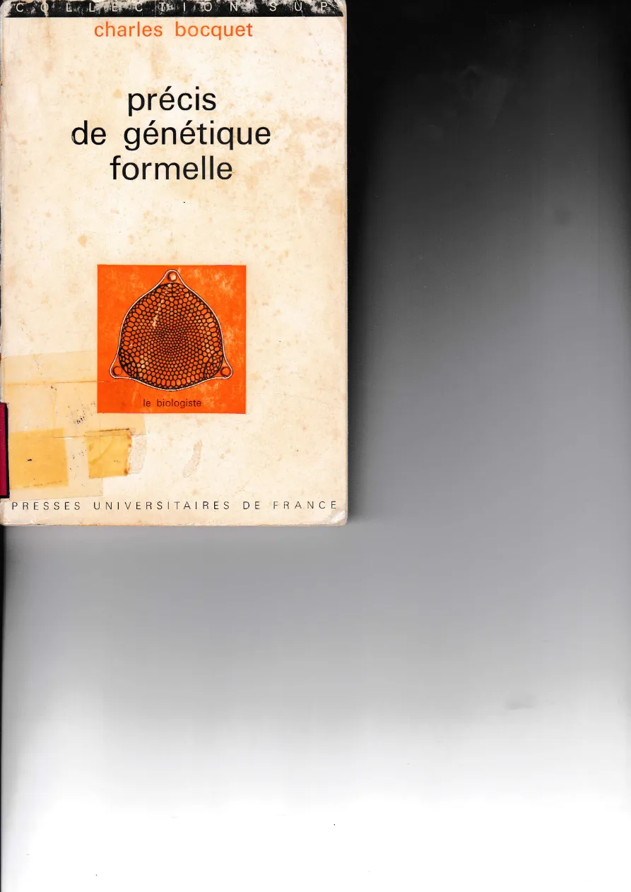 Couverture de Précis de génétique formelle.