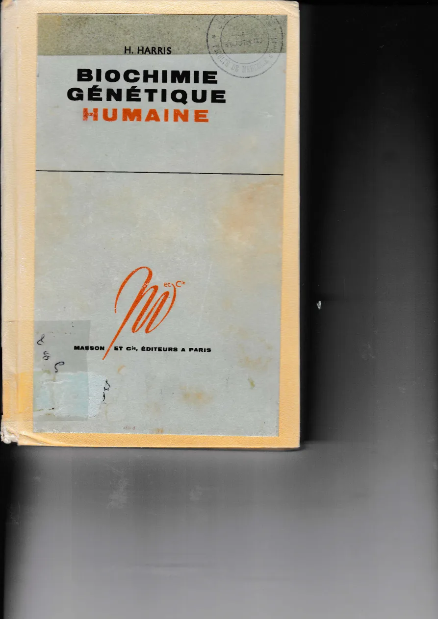 Couverture de Biochimie génétique humain