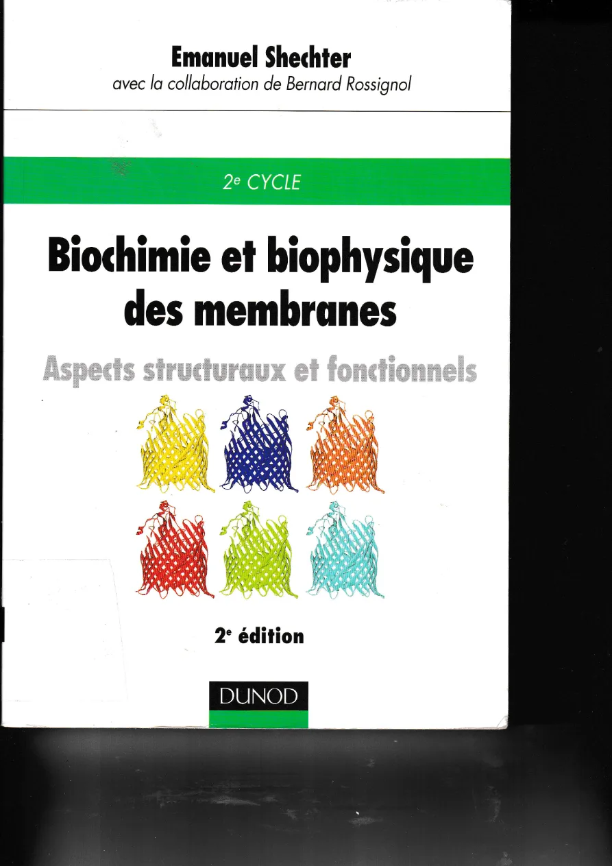 Couverture de Biochimie et biophysique des membranes