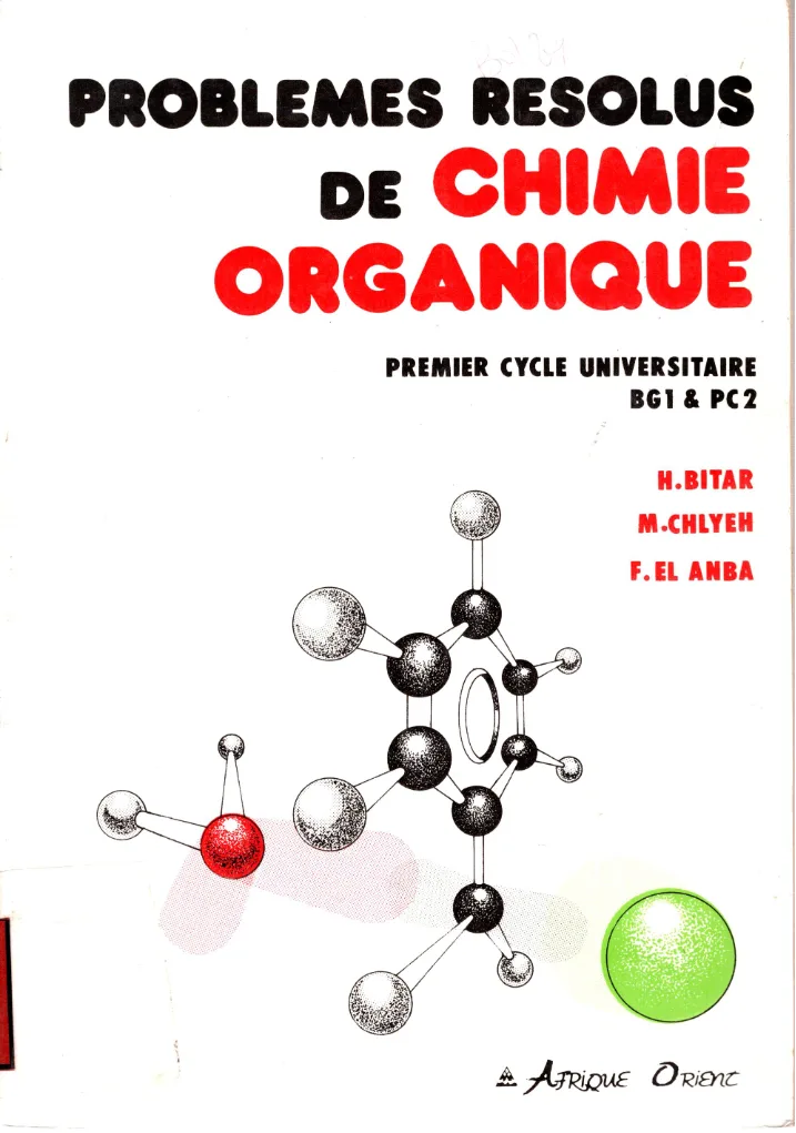 Couverture de Problémes resolus de chimie organique