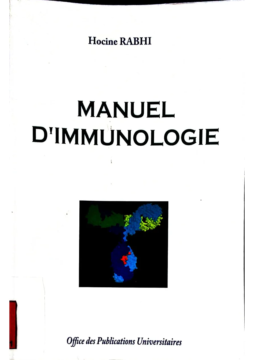 Couverture de Manuel d'immunologie
