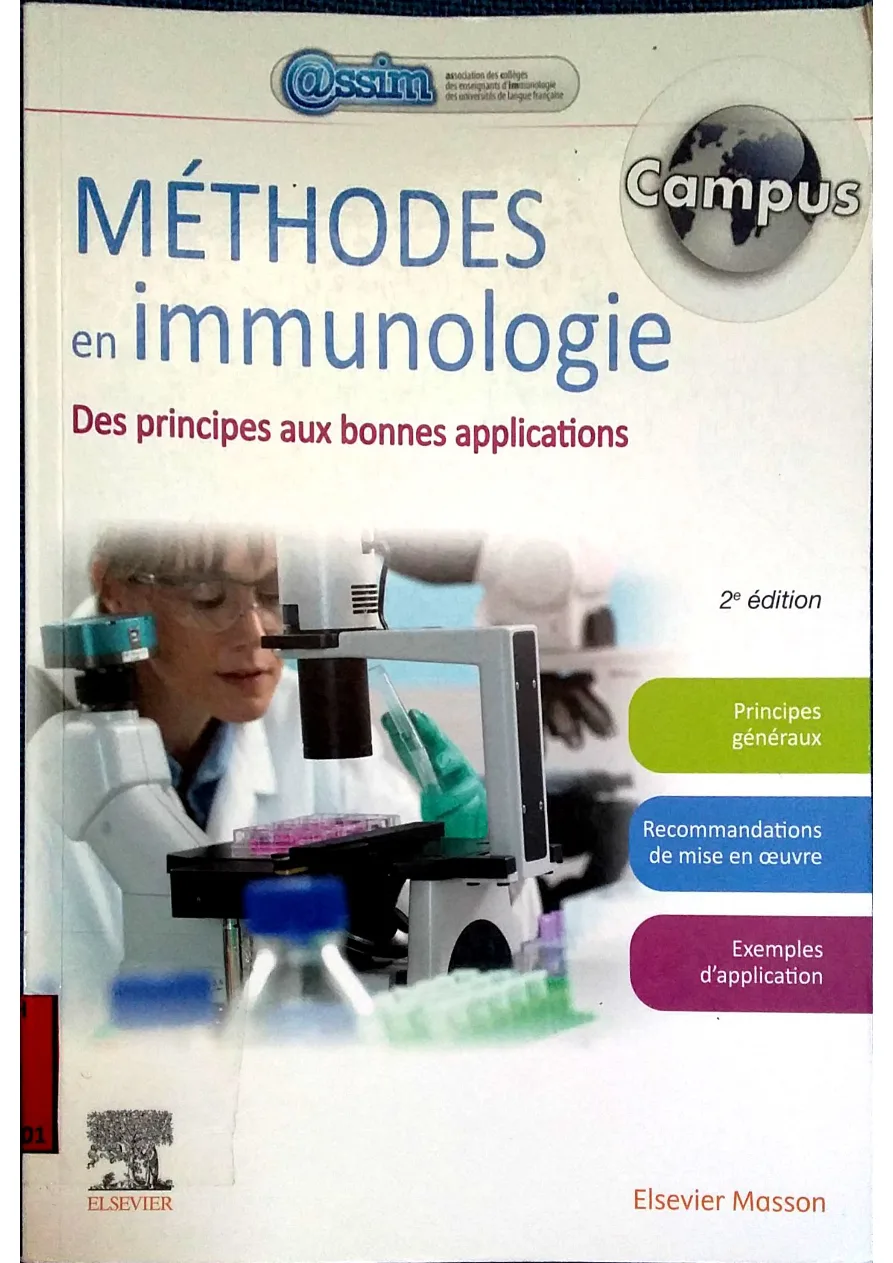 Couverture de Méthodes en immunologie : des principes aux bonnes applications