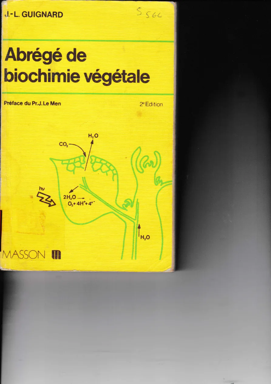 Couverture de Abrégé de bichimie végétale