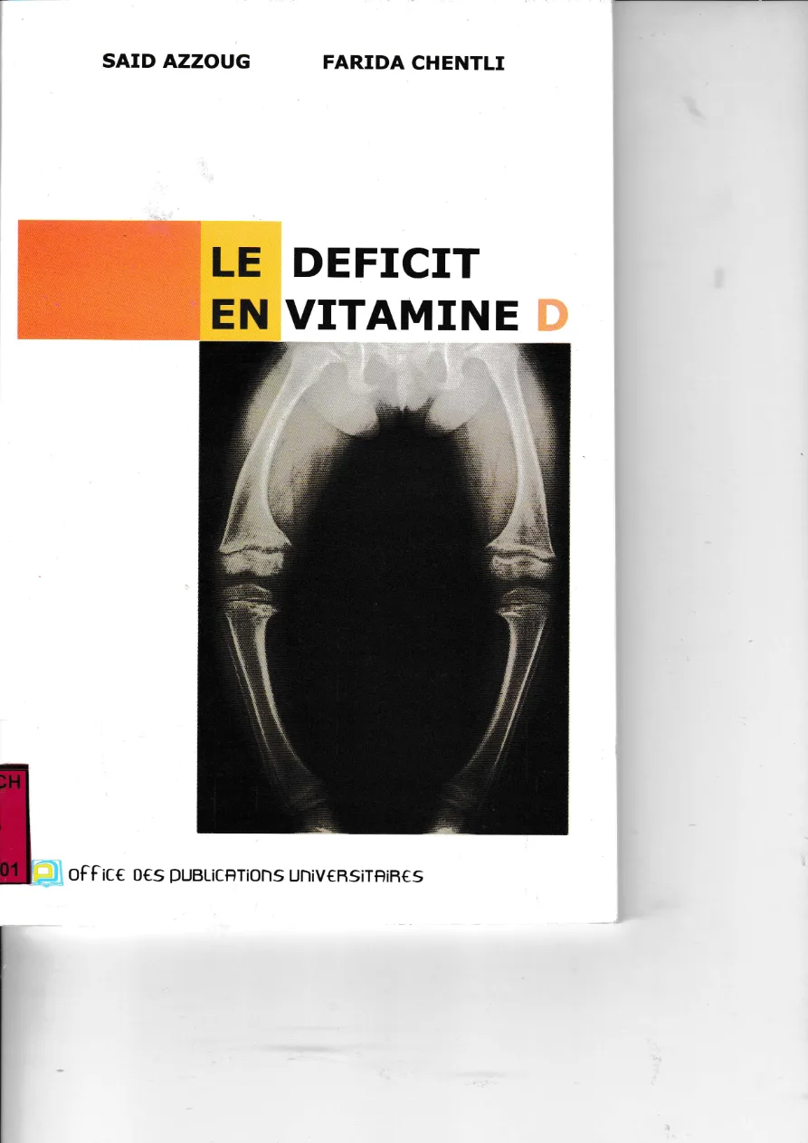 Couverture de Le deficit en vitamine D