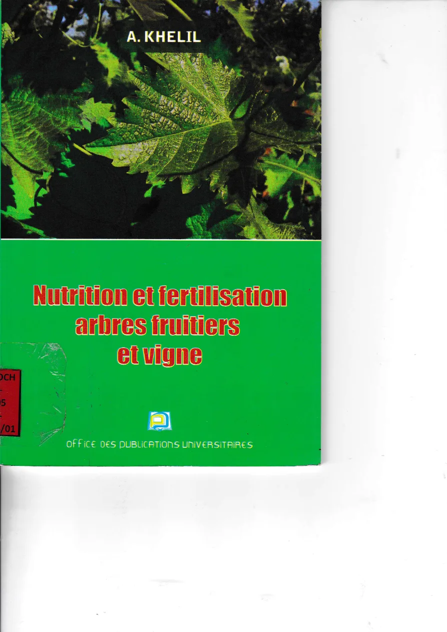 Couverture de Nutrition et fertilisation arbres fruitiers et vigne
