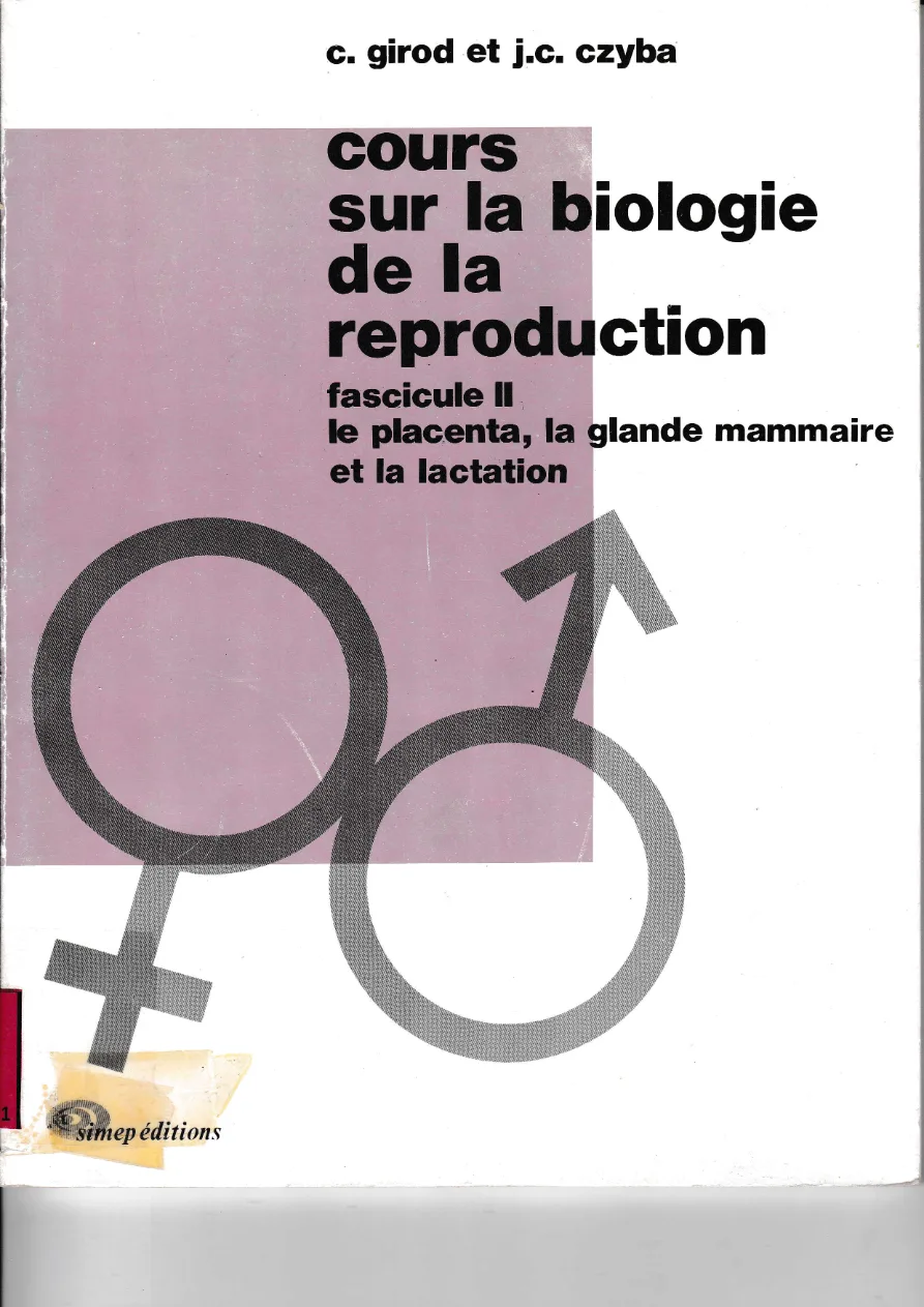 Couverture de Cours sur la biologie de la reproduction