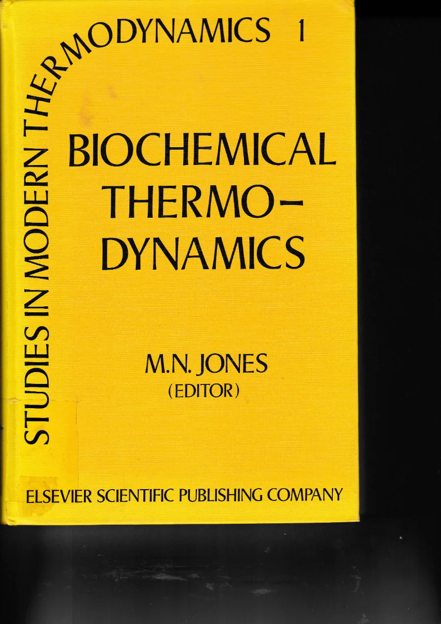 Couverture de Biochemical thermodynamics