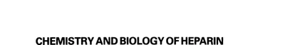Couverture de Chemistry and biology of heparin