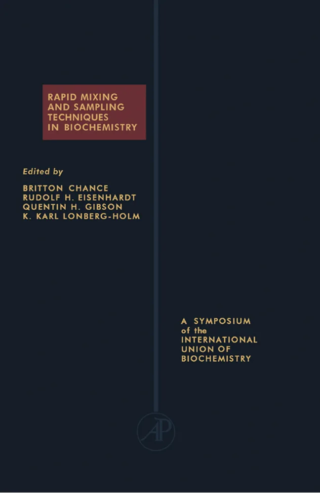 Couverture de Rapid mixing and sampling techniques in biochemistry