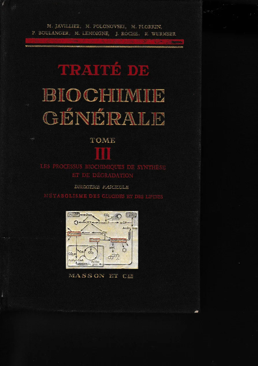 Couverture de Traité de biochimie générale