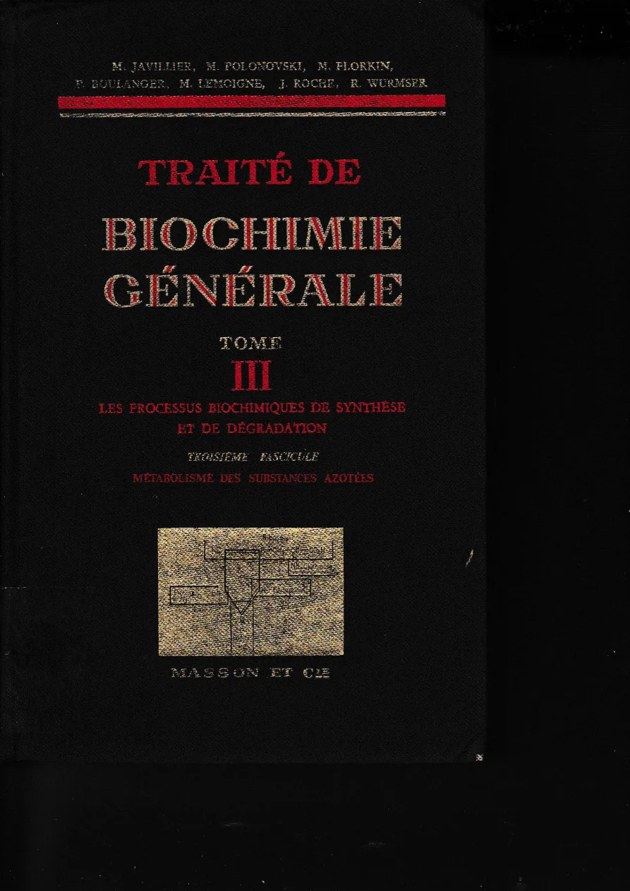 Couverture de Traité de biochimie générale