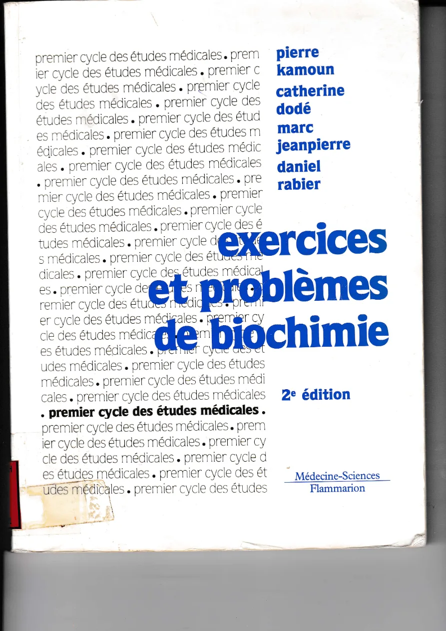 Couverture de Exercices et problèmes de biochimie
