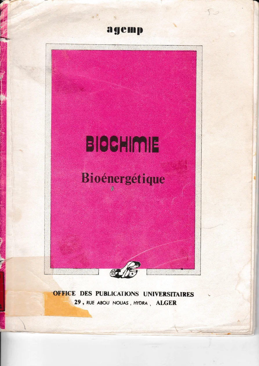 Couverture de Biochimie