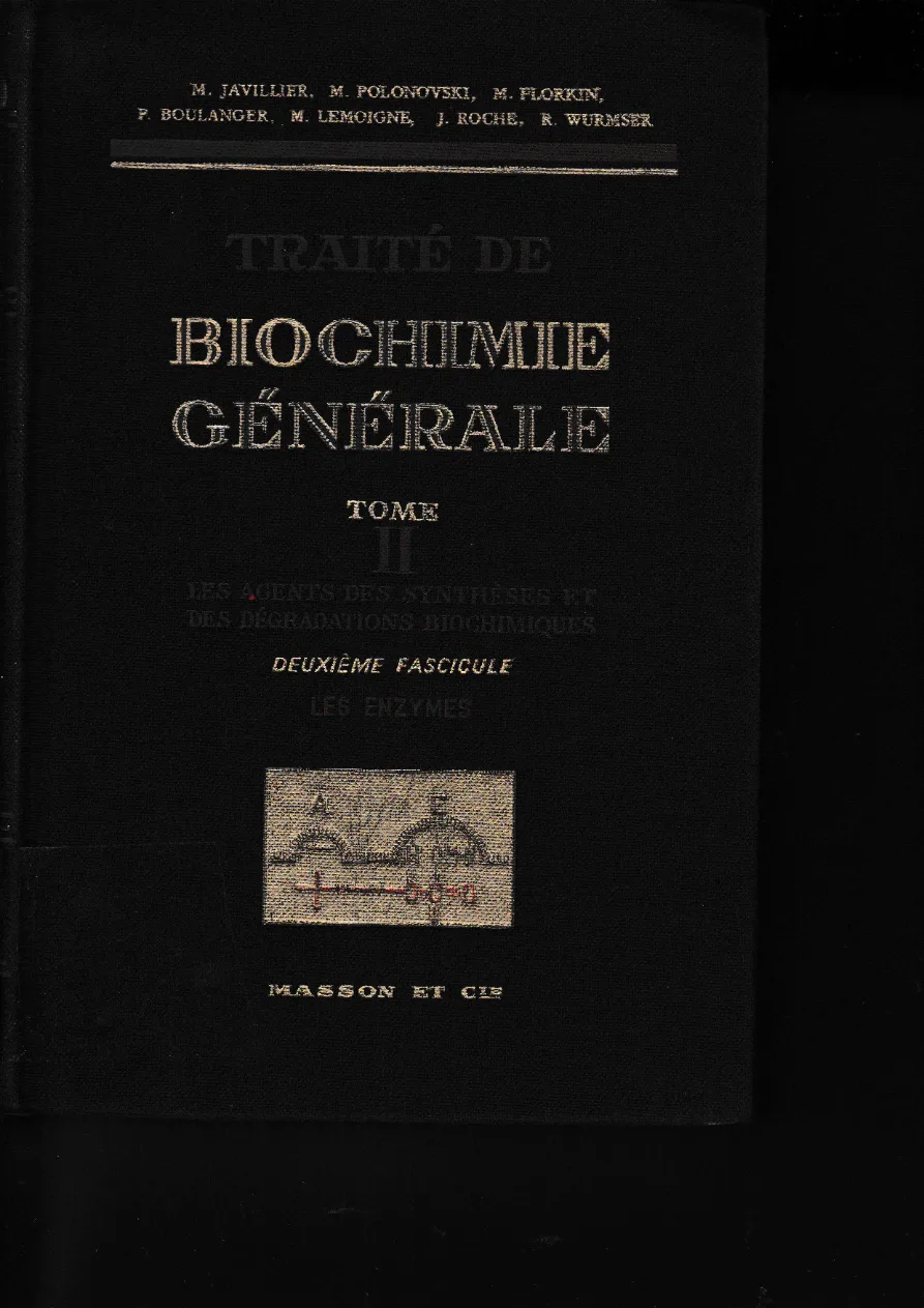 Couverture de Traité de biochimie générale