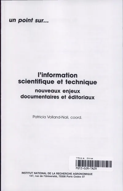 Couverture de L'information scientifique et technique