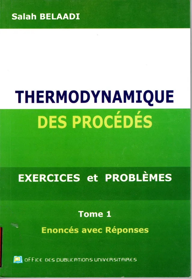 Couverture de Termodynamique des procédés
