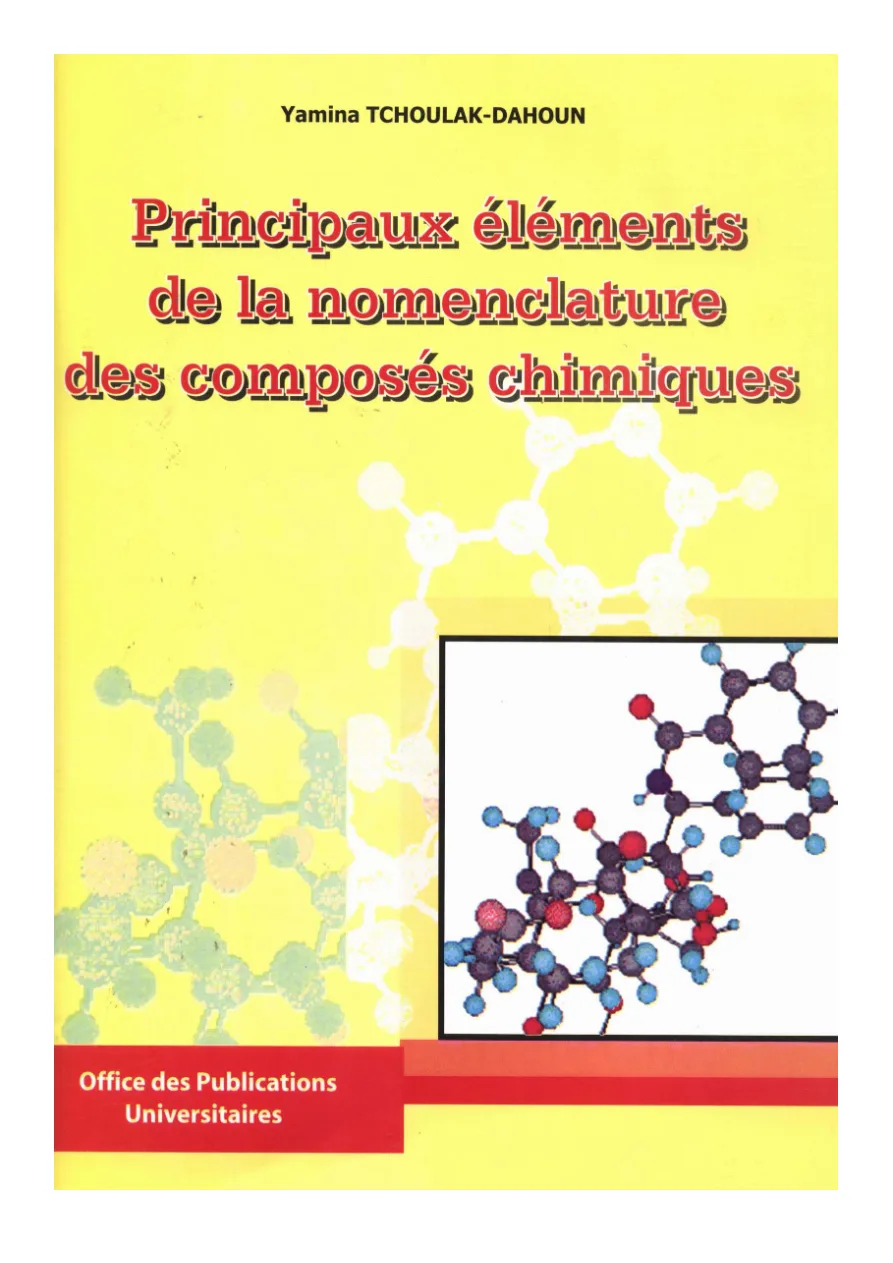 Couverture de Principaux éléments de la nomenclature des composés chimiques