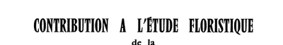 Couverture de Contribution à l'etude floristique de la cote d'ivoire et des territoires Limitrophes