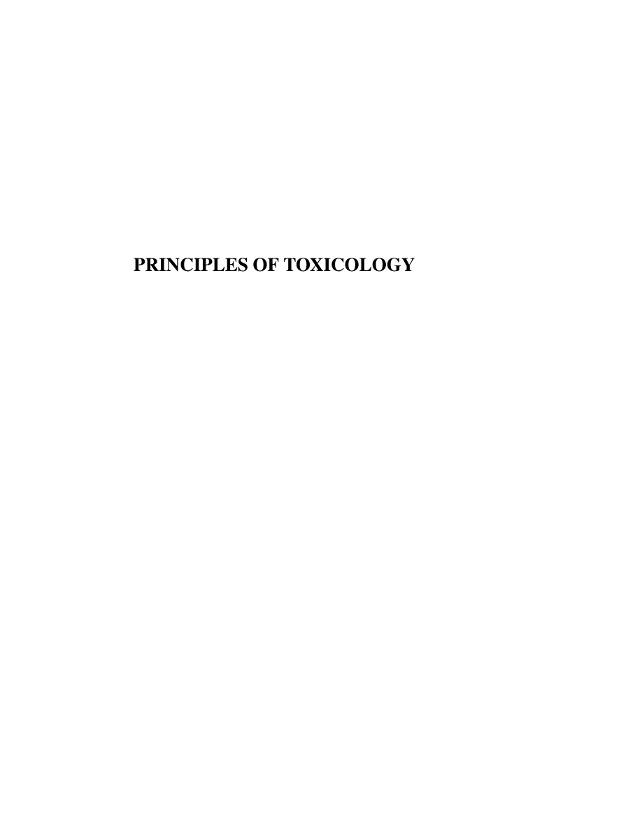Couverture de Principles of toxicology