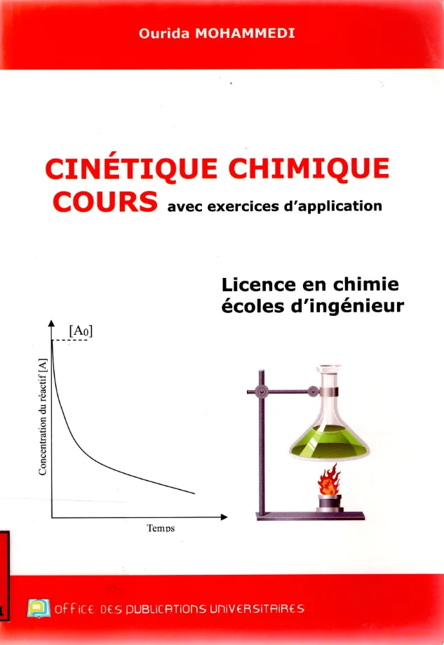 Couverture de Cinétique chimique cours avec exercices d'application