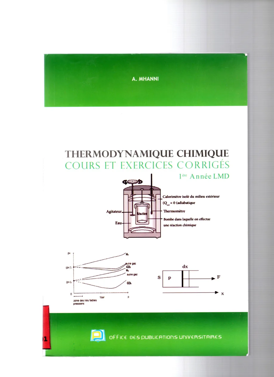 Couverture de Thermodynamique chimique