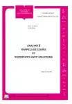Couverture de Analyse II rappels de cours et exercices avec solutions
