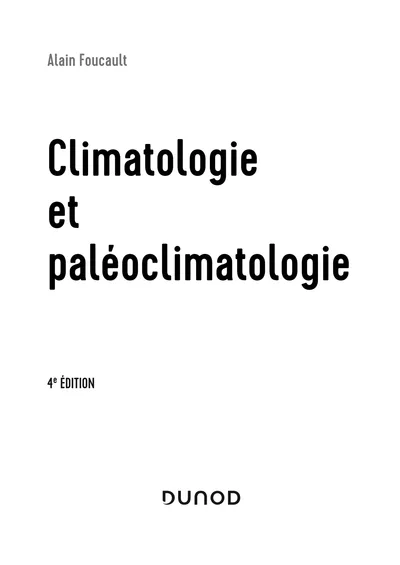 Couverture de Climatologie et paléoclimatologie