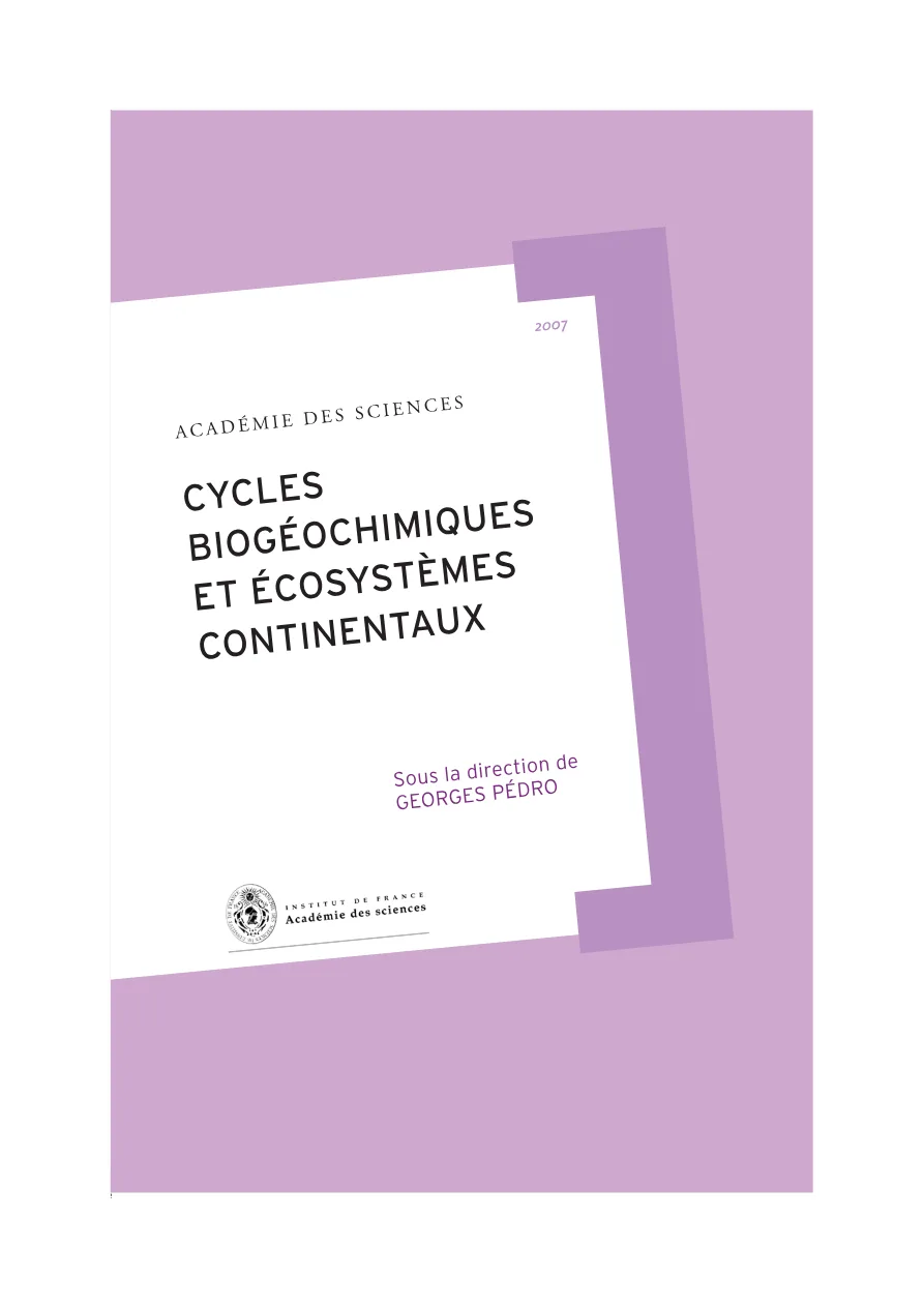 Couverture de Cycles biogéochimiques et écosystèmes continentaux
