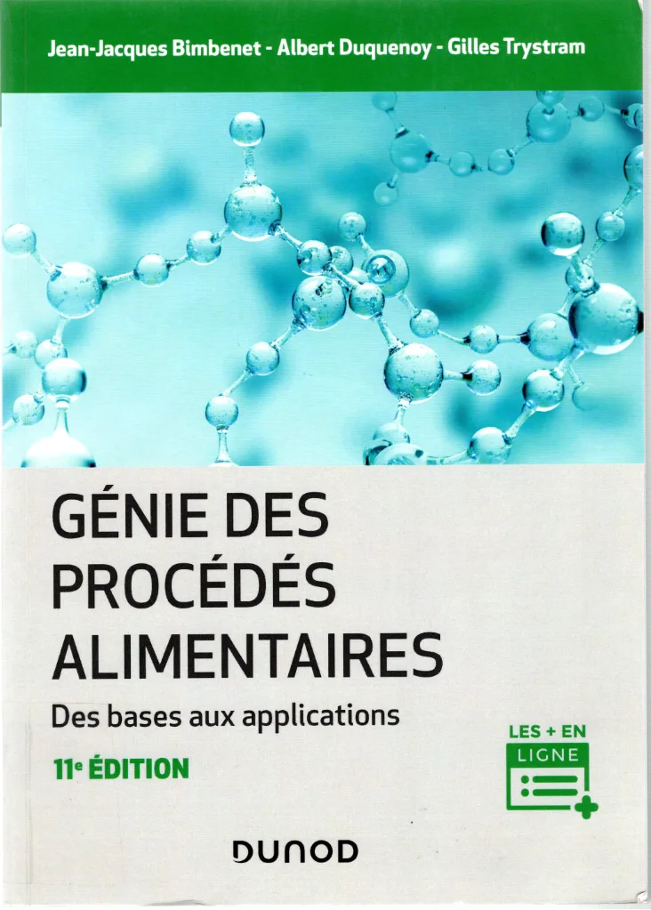 Couverture de Génie des procédés alimentaires
