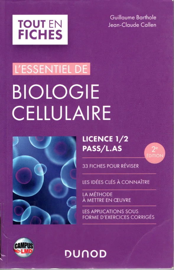 Couverture de L'essentiel de biologie cellulaire