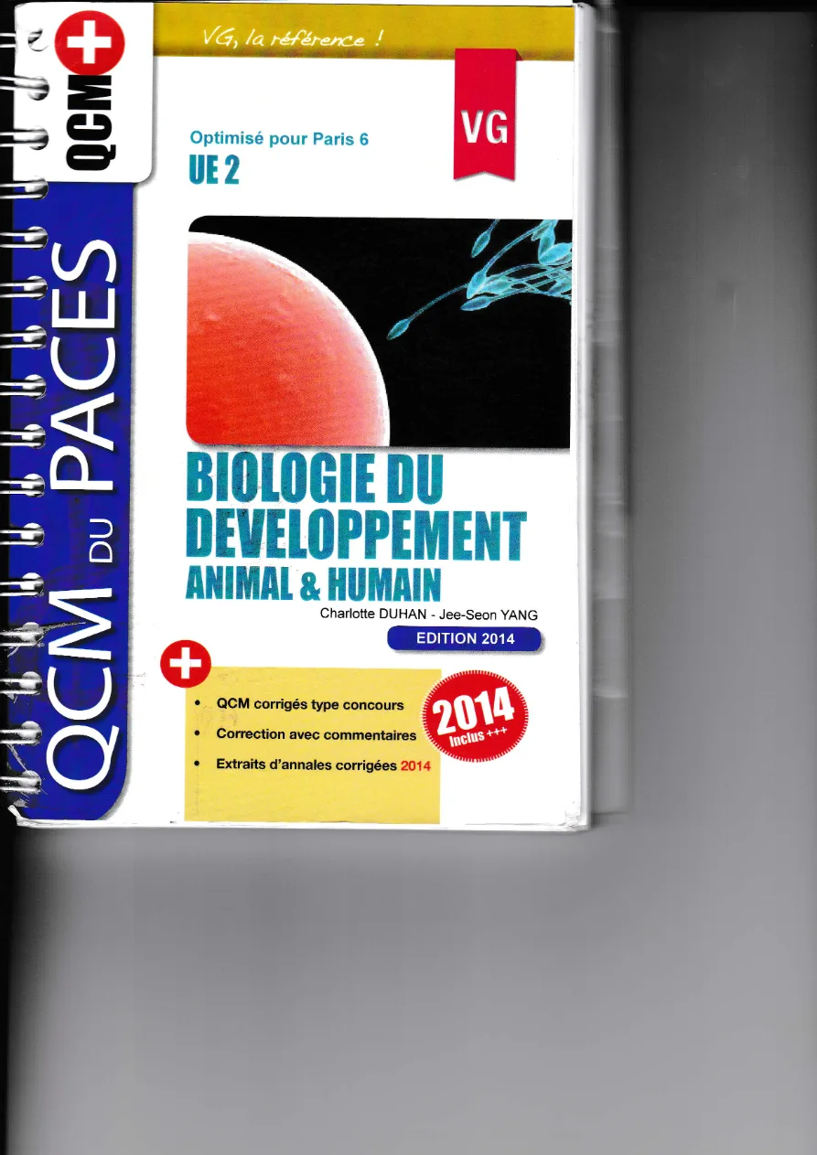 Couverture de Biologie du développement animal & humain UE 2