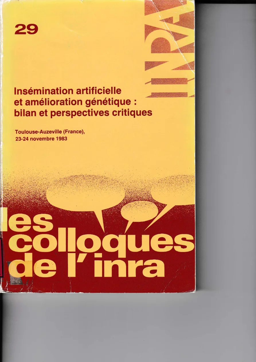 Couverture de Insémination artificielle et amélioration génétique