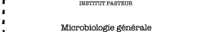 Couverture de Microbiologie générale