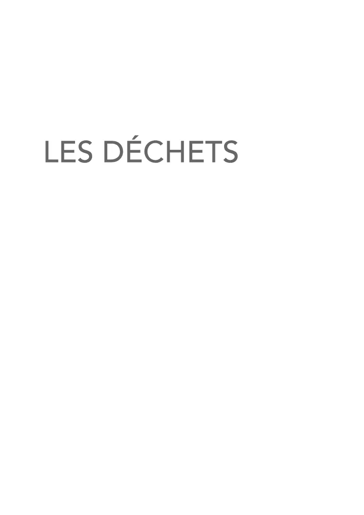 Couverture de Les déchets