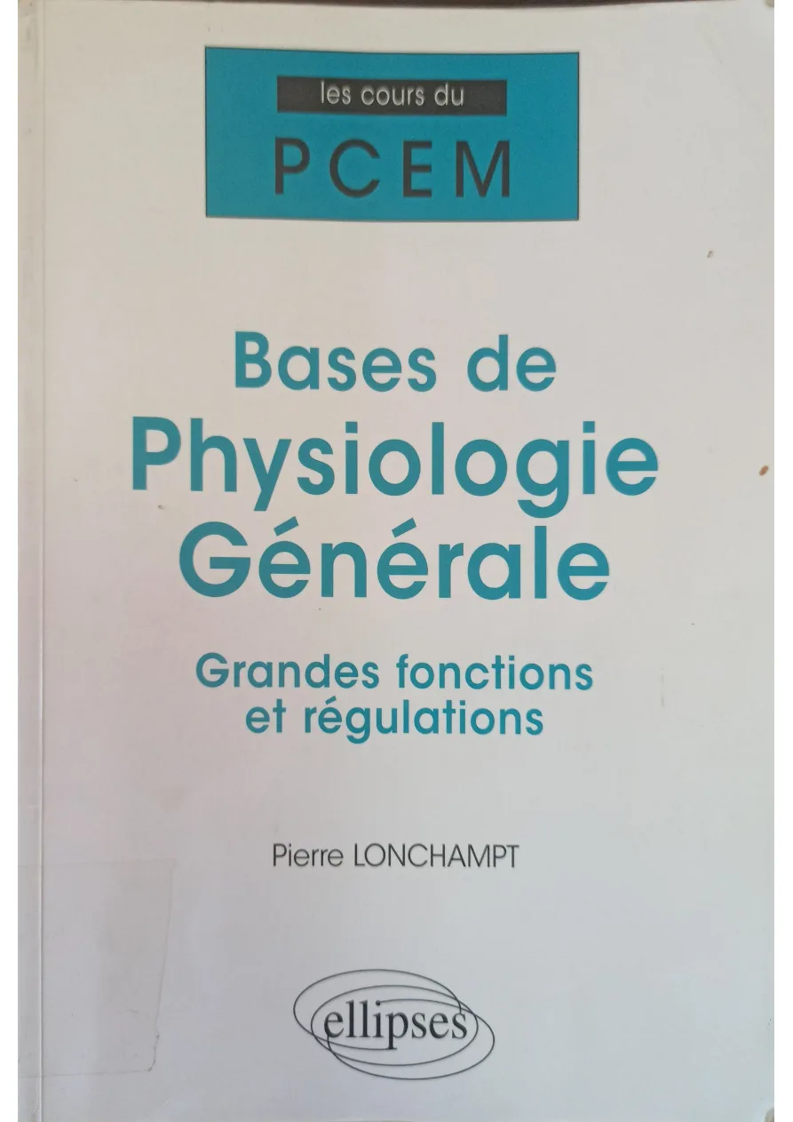 Couverture de Bases de la physiologie générale