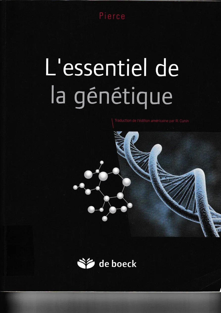 Couverture de L'essentiel de la génétique.