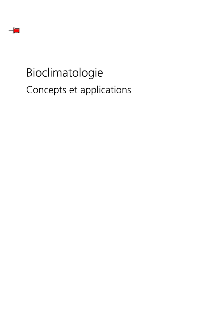Couverture de Bioclimatologie