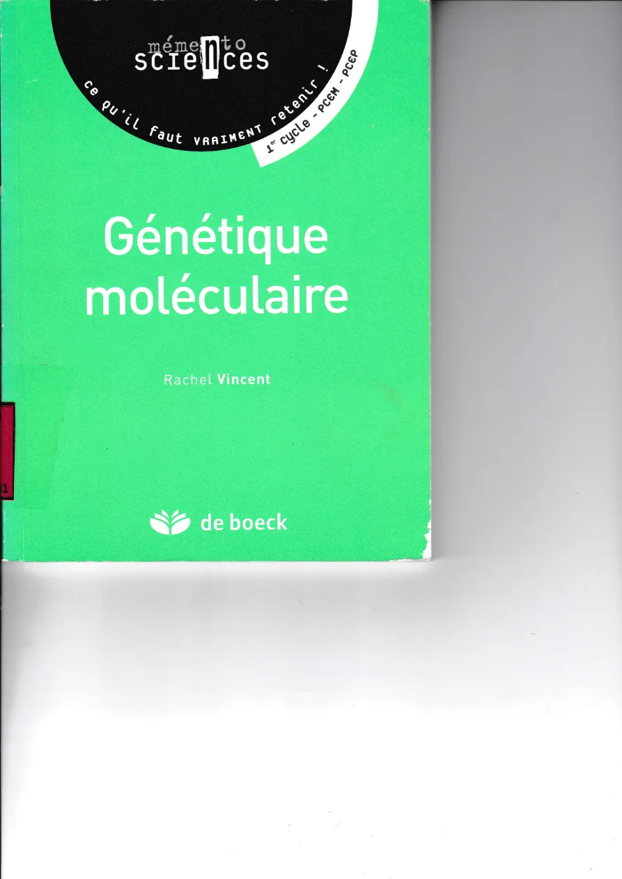 Couverture de Génétique moléculaire