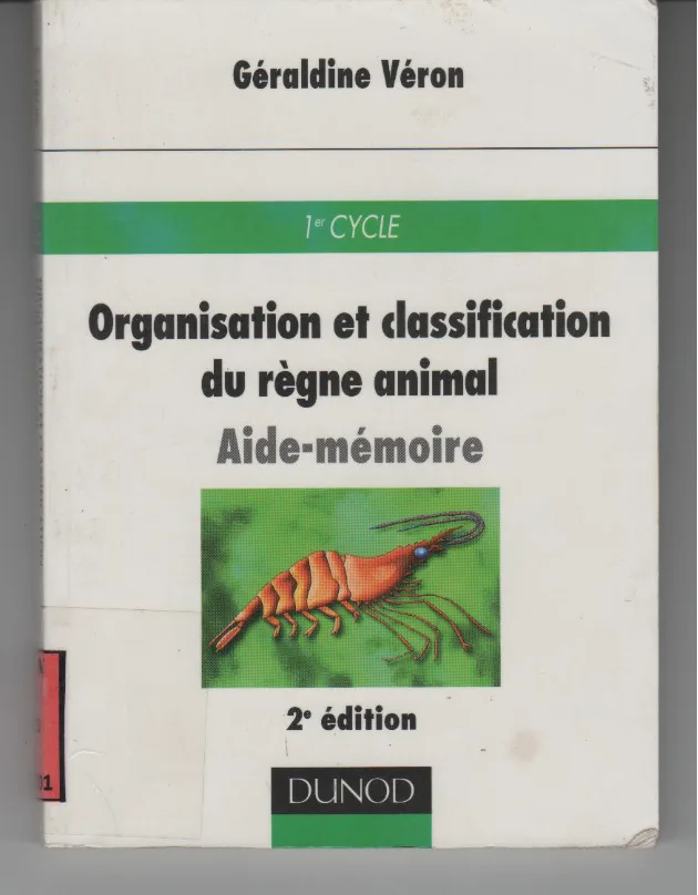 Couverture de Organisation et classification du règne animal