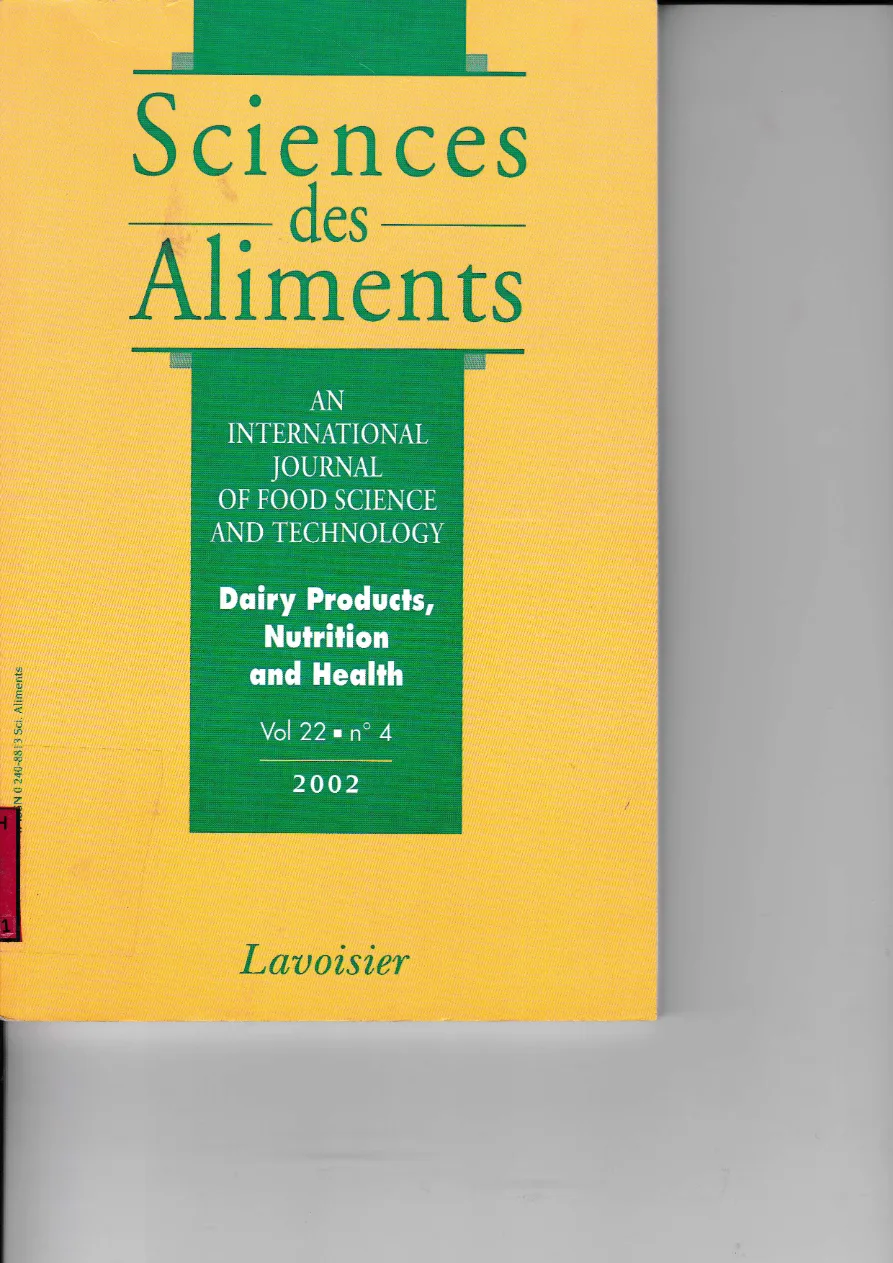 Couverture de Dairy products, nutrition and health