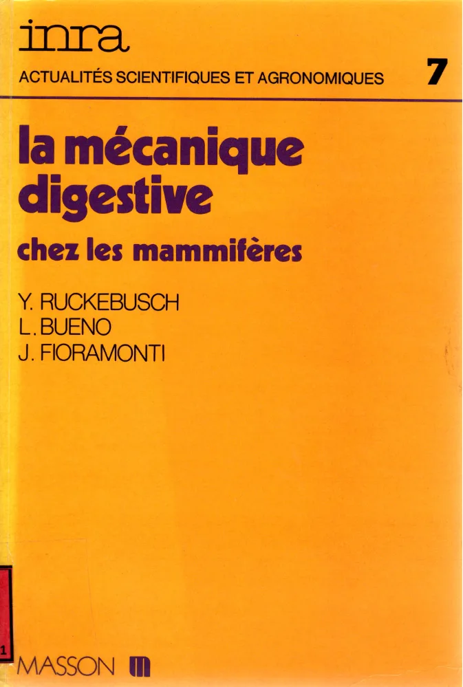 Couverture de La Mécanique digestive chez les Mammifères