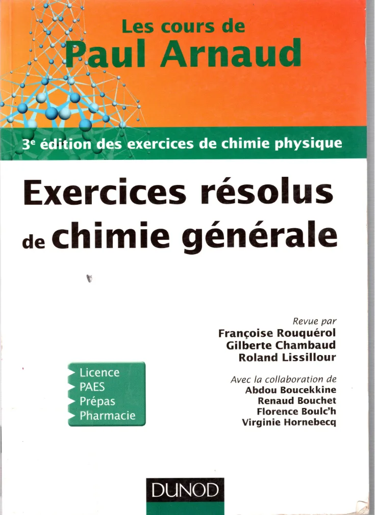 Couverture de Exercices résolus de chemie générale