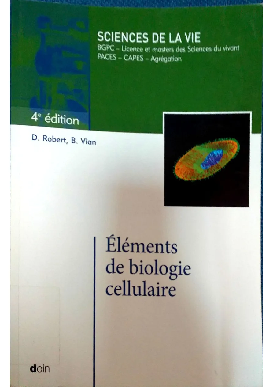 Couverture de Elements de biologie cellulaire.