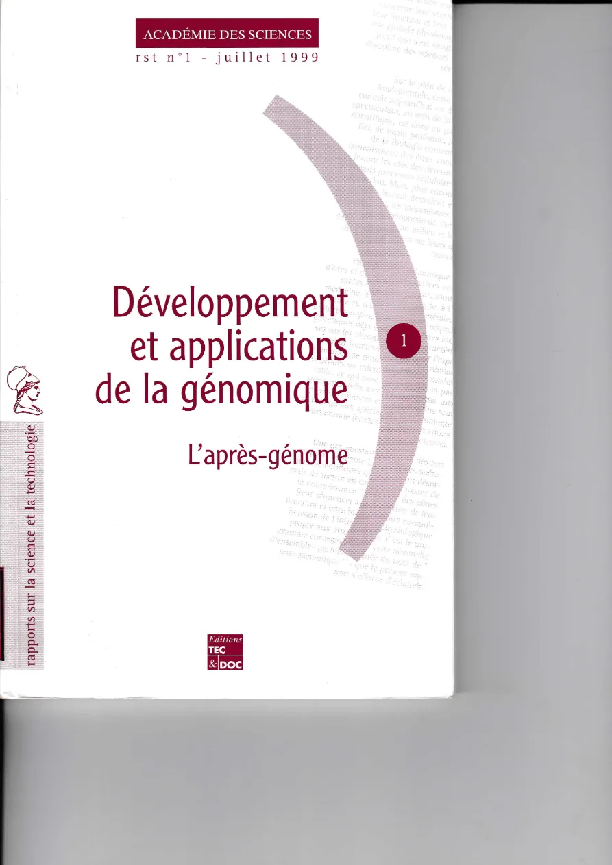 Couverture de Développement et applications de la génomique