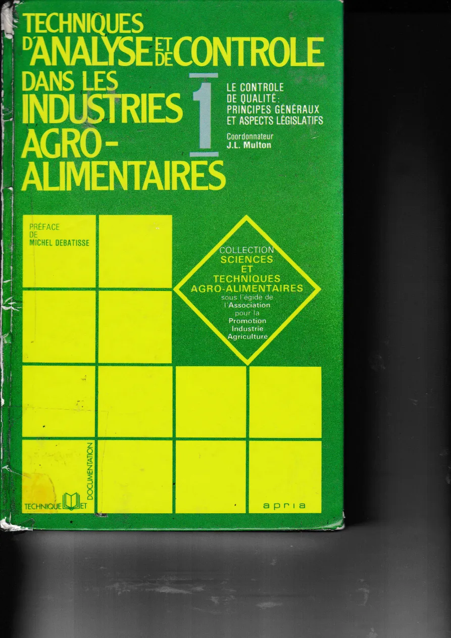 Couverture de Techniques d'analyse et de contrôle dans les industries agro-alimentaires