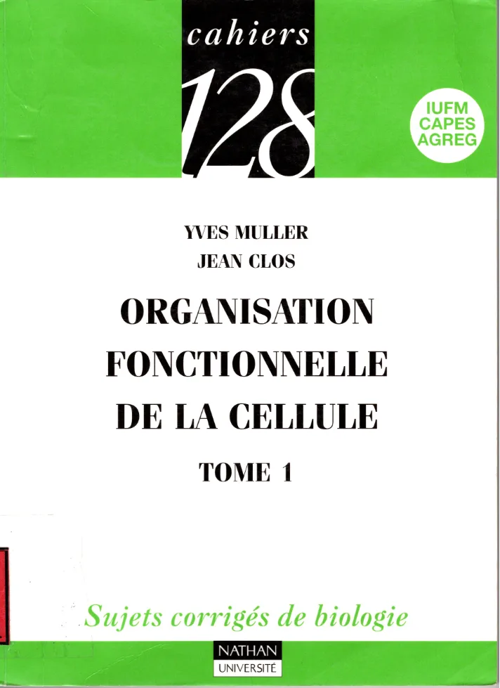 Couverture de Organisation fonctionnelle de la cellule
